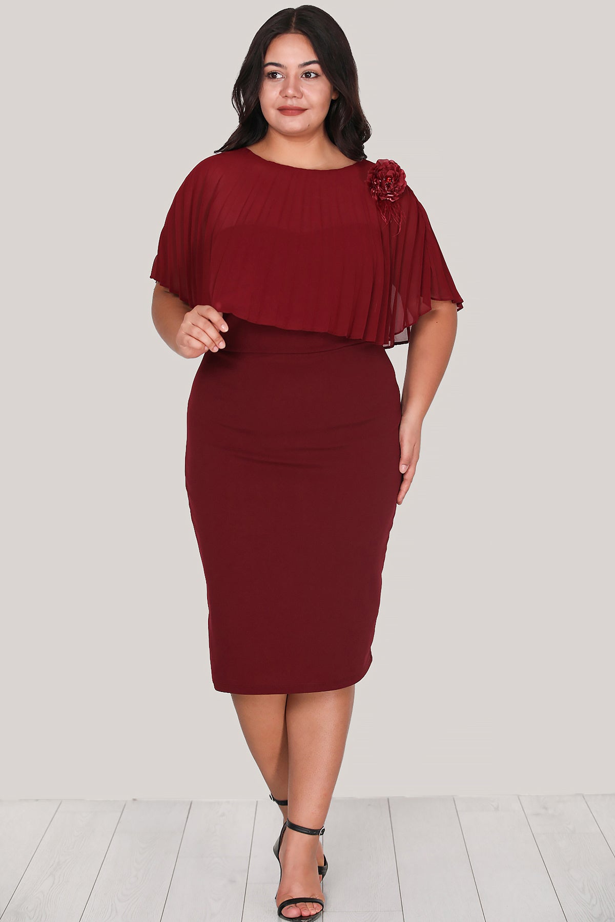 Dames midi-jurk zomerjurk voor grote maten - NELB0588D5167BRD