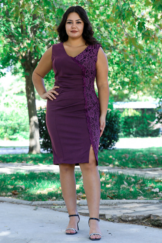 Women's midi dress summer dress for plus sizes - NELB0588D5174K-M