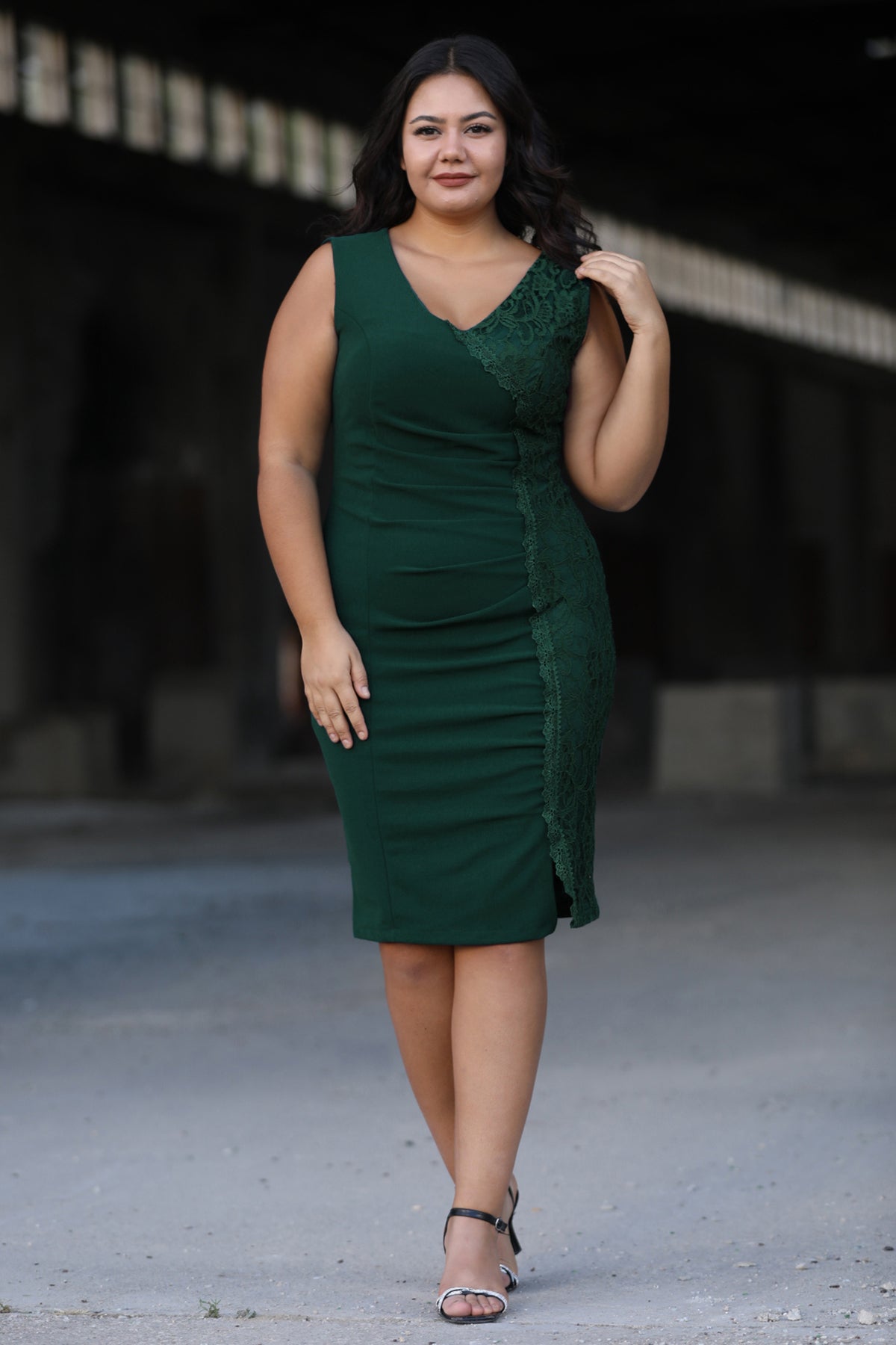 Damen Midikleid Sommerkleid für große Größen - NELB0588D5174ZMT