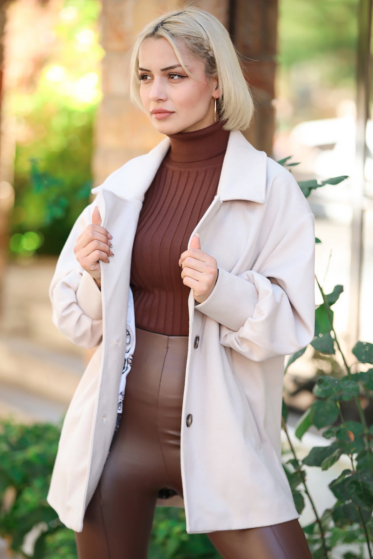 Strickmantel in trendigen für Damen -  NKBN0004K9697TAŞ