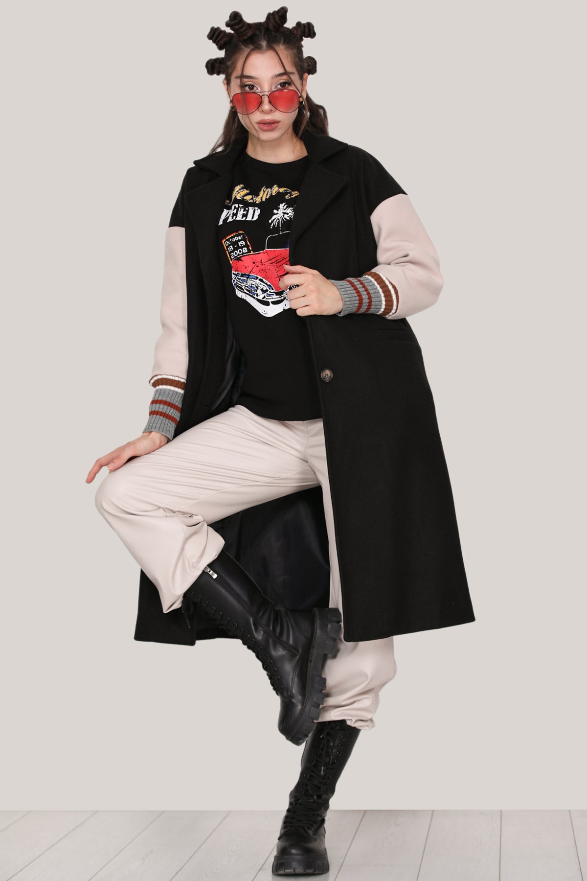 Strickmantel in trendigen Wintermantel für Damen - NKBN0004K9828SYH