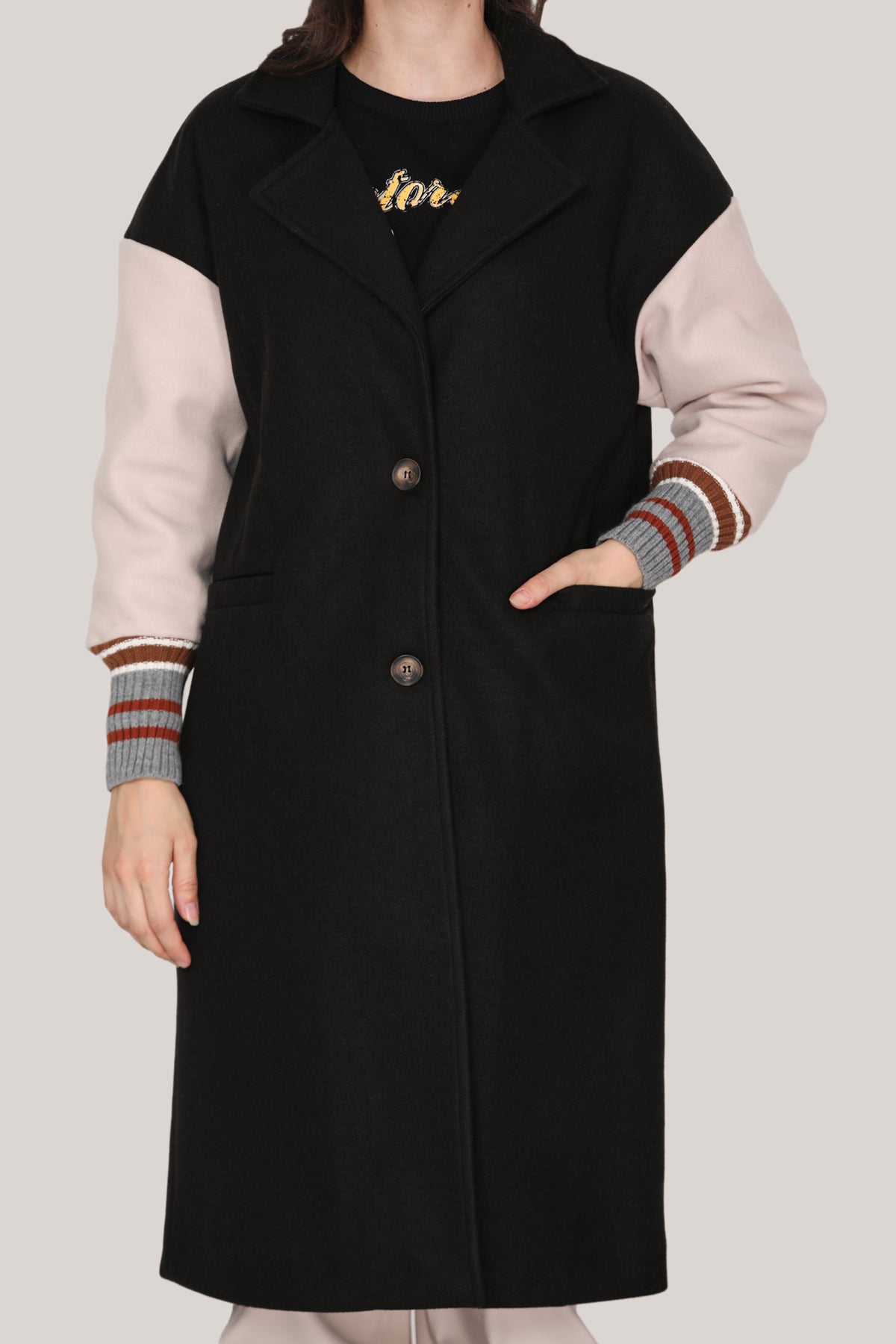 Strickmantel in trendigen Wintermantel für Damen - NKBN0004K9828SYH