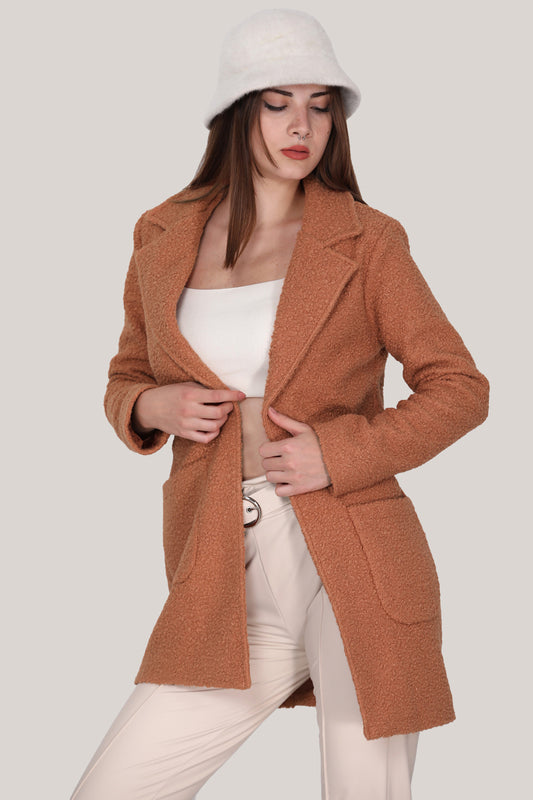 Strickmantel in trendigen Wintermantel für Damen - NKBN0541K3025KMT