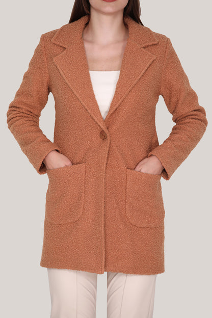 Strickmantel in trendigen Wintermantel für Damen - NKBN0541K3025KMT