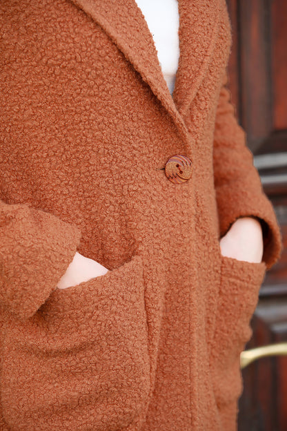 Strickmantel in trendigen Wintermantel für Damen - NKBN0541K3025KMT