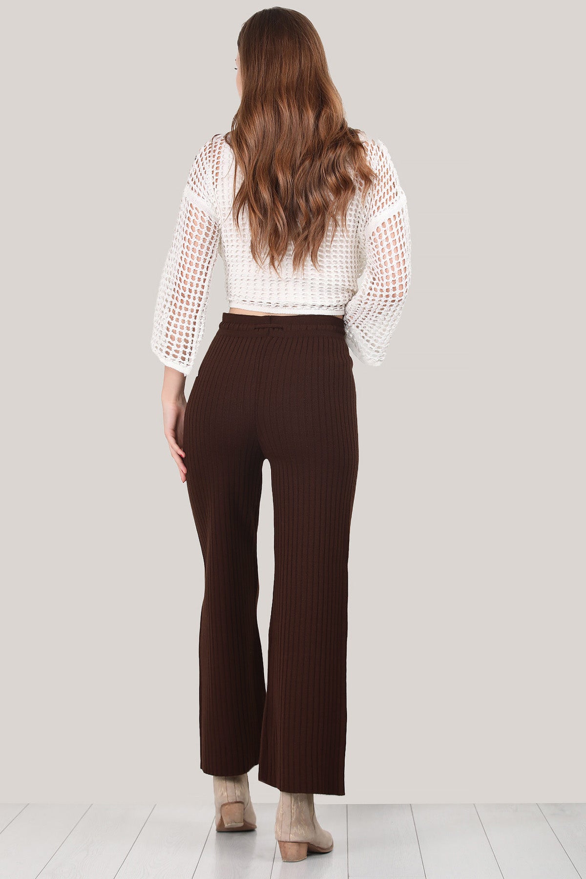 Women's wide leg trousers in brown one size - NPNT0007D2016KHV