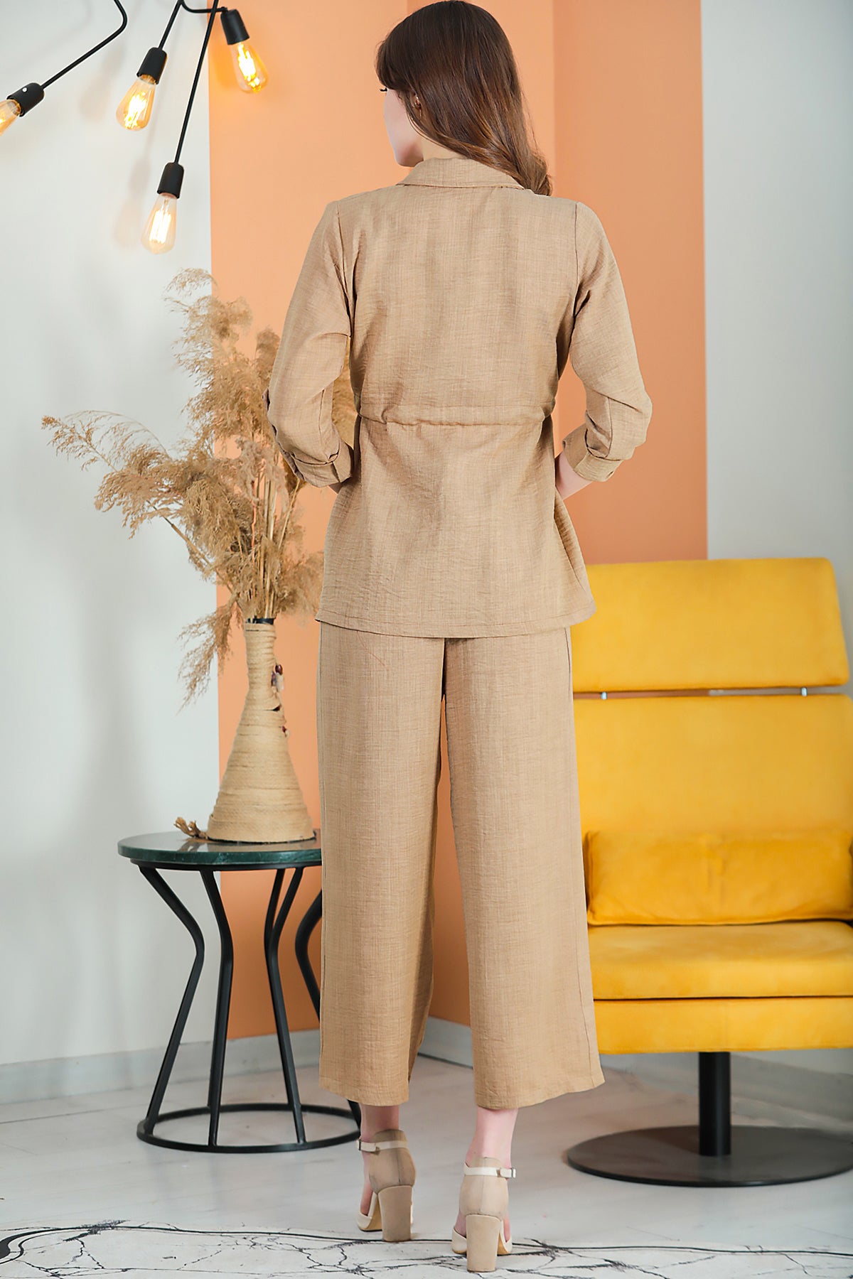 Zweiteiler Set Freizeit Eleganter Anzug Damen- NTKM0007D4723BEJ