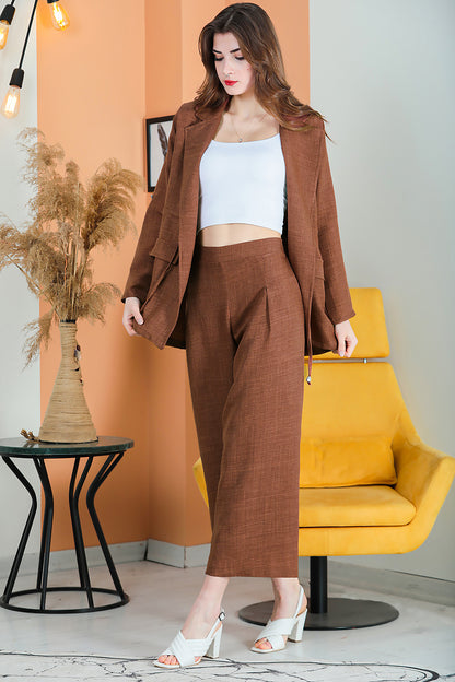 Zweiteiler Set Freizeit Eleganter Anzug Damen - NTKM0007D4723KHV