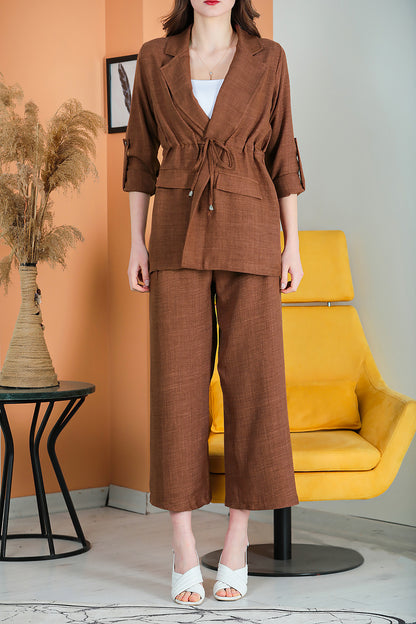 Zweiteiler Set Freizeit Eleganter Anzug Damen - NTKM0007D4723KHV