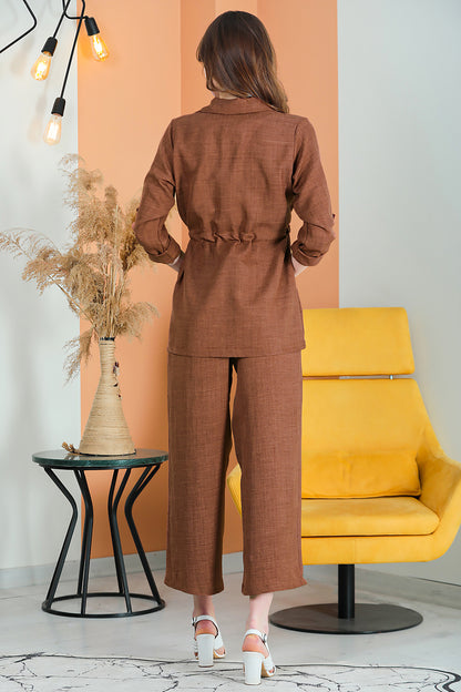 Zweiteiler Set Freizeit Eleganter Anzug Damen - NTKM0007D4723KHV