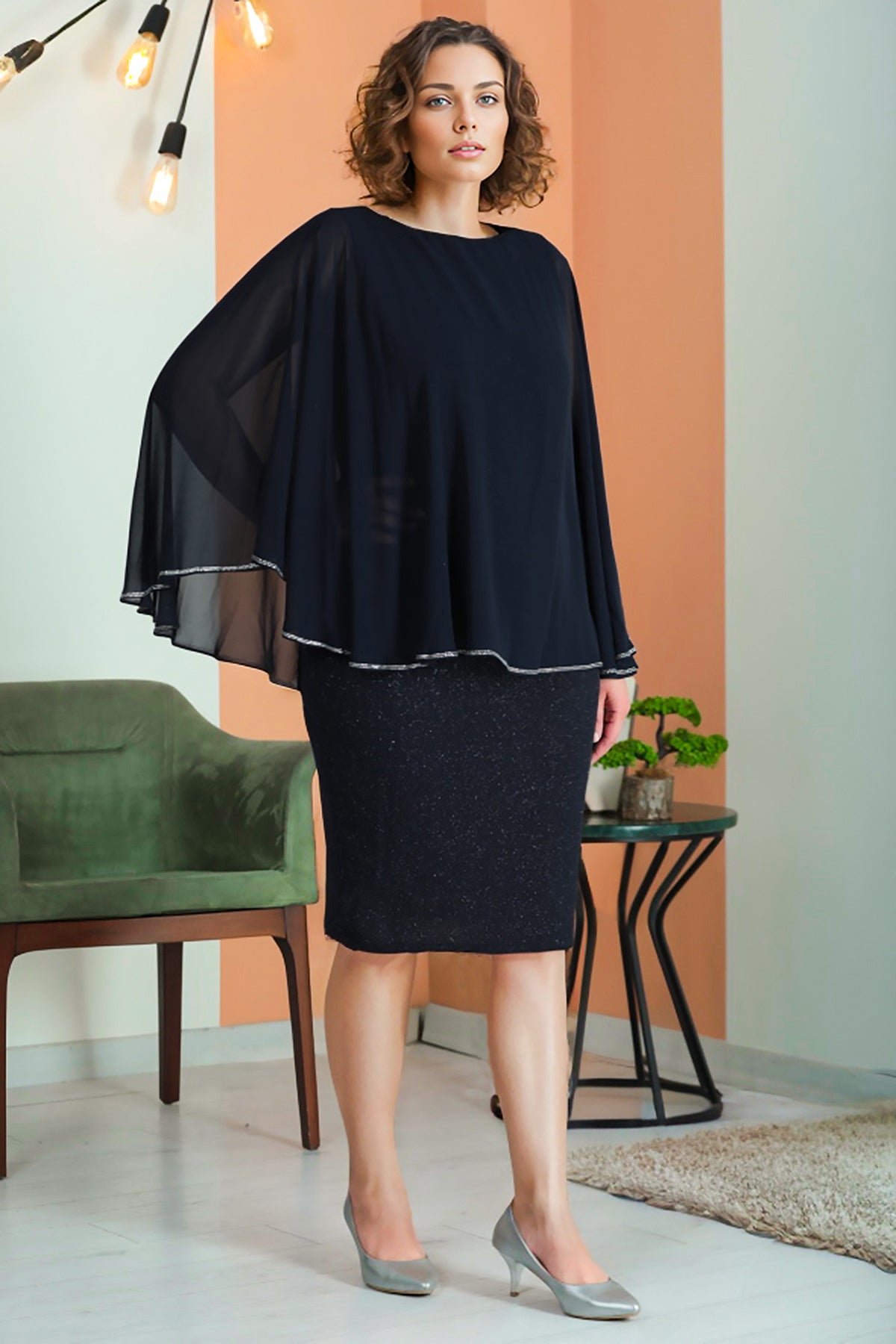 Damen Midikleid Sommerkleid Hochzeit für Größen NELB0553D9721LCV