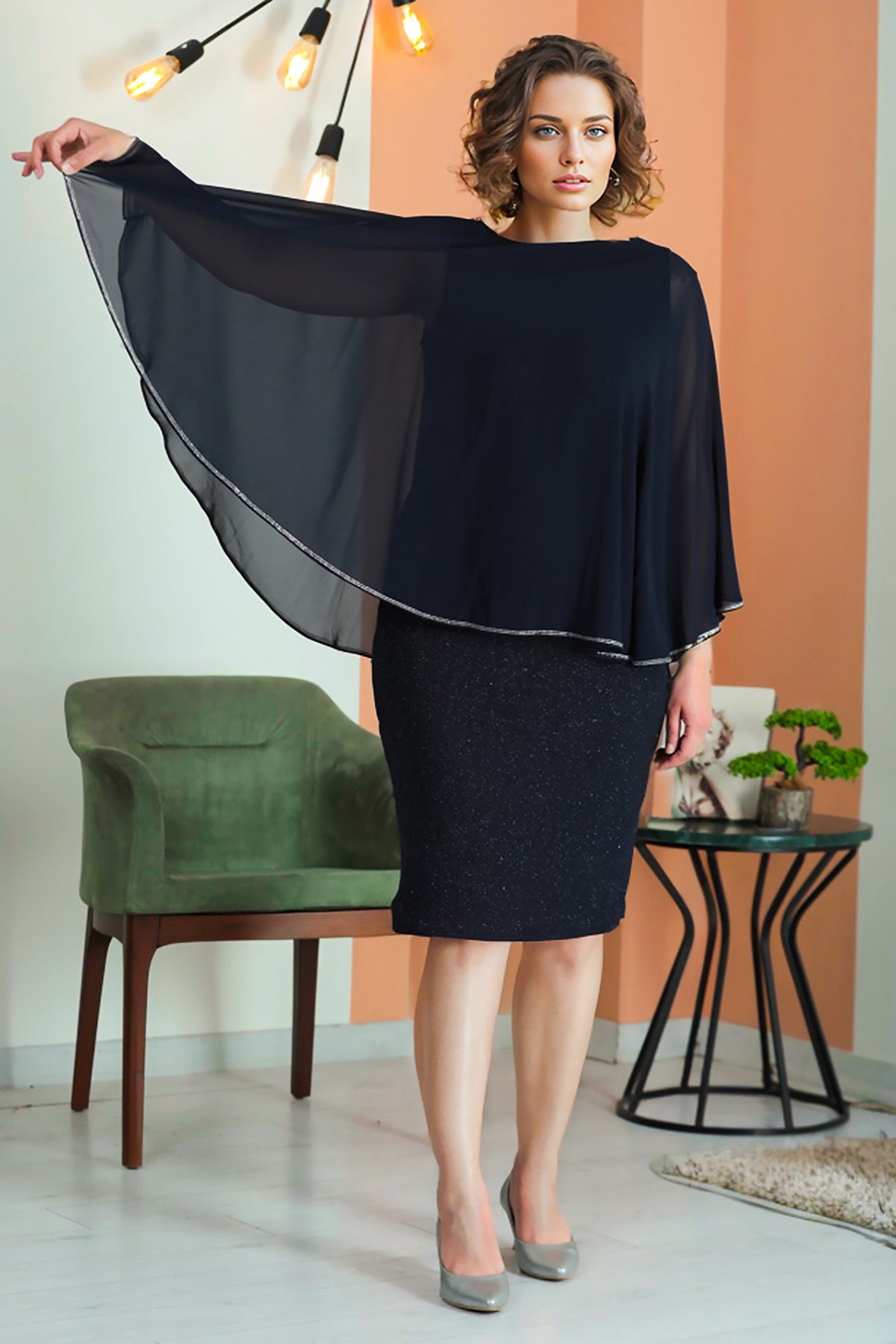 Damen Midikleid Sommerkleid Hochzeit für Größen NELB0553D9721LCV