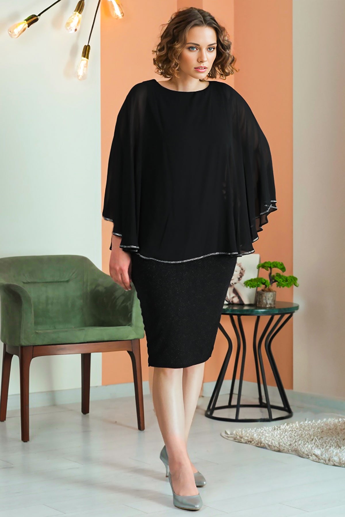 Damen Midikleid Sommerkleid Hochzeit für Größen NELB0553D9721SYH