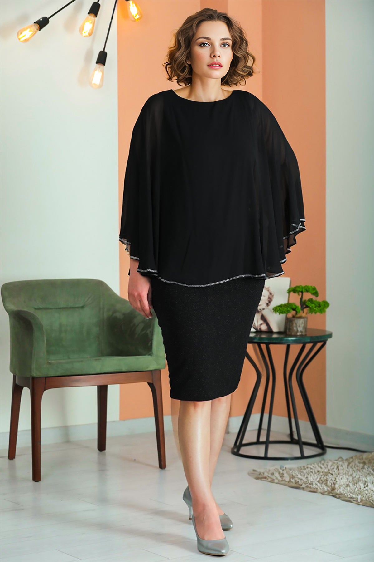 Damen Midikleid Sommerkleid Hochzeit für Größen NELB0553D9721SYH