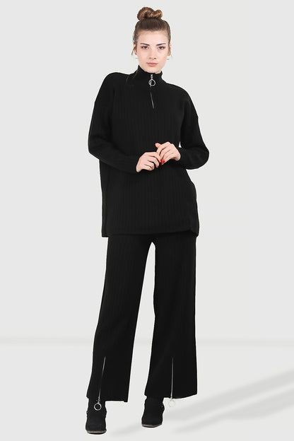 Knitted two-piece in black one size - NTKM0007K9017SYH