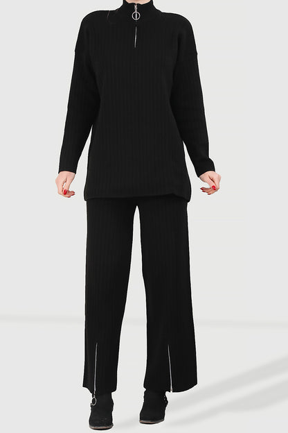 Knitted two-piece in black one size - NTKM0007K9017SYH