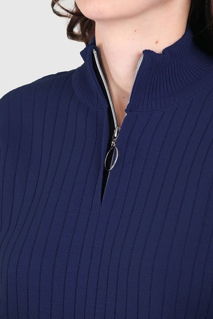 Gebreid tweedelig pak in donkerblauw one size - NTKM0007K9017LCV