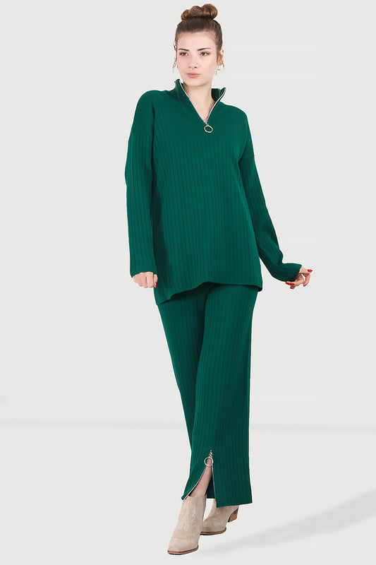 Gestrickter Zweiteiler in Grün Einheitsgröße  - NTKM0007K9017YŞL