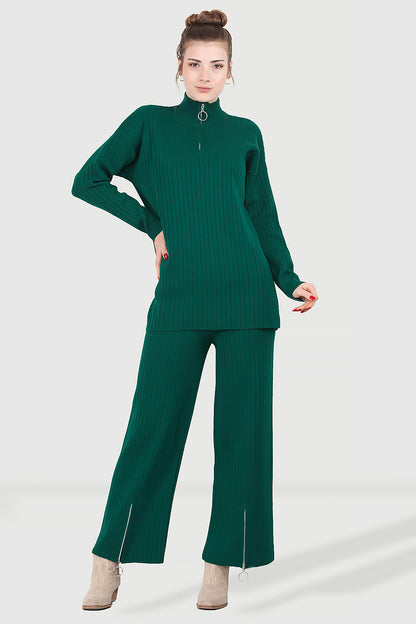 Gestrickter Zweiteiler in Grün Einheitsgröße  - NTKM0007K9017YŞL