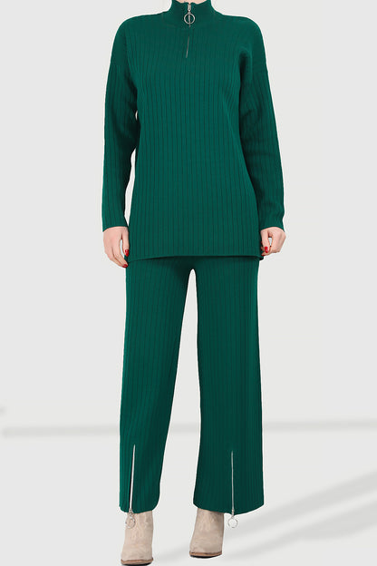 Gestrickter Zweiteiler in Grün Einheitsgröße  - NTKM0007K9017YŞL