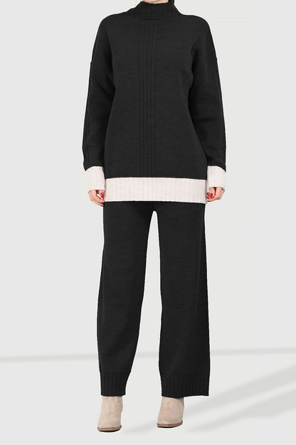 Women's knitted set black - NTKM0007K9006SYH