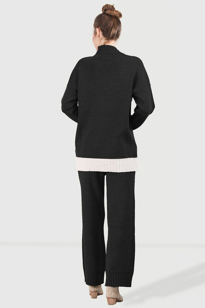 Women's knitted set black - NTKM0007K9006SYH