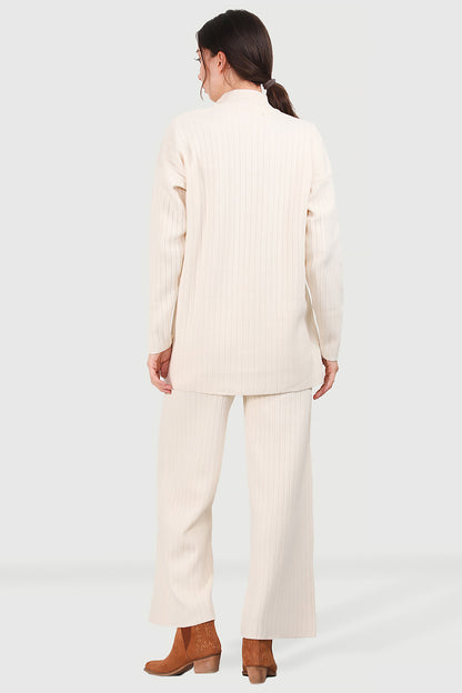 Gebreid tweedelig pak in beige one size - NTKM0007K9017TAS