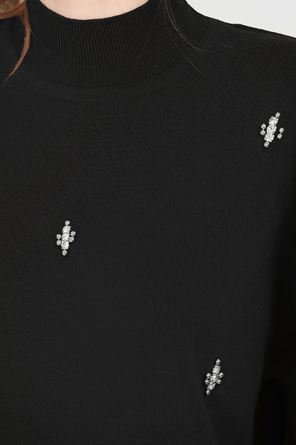 Gebreid tweedelig pak in zwarte one size - NTKM0007K0110SYH