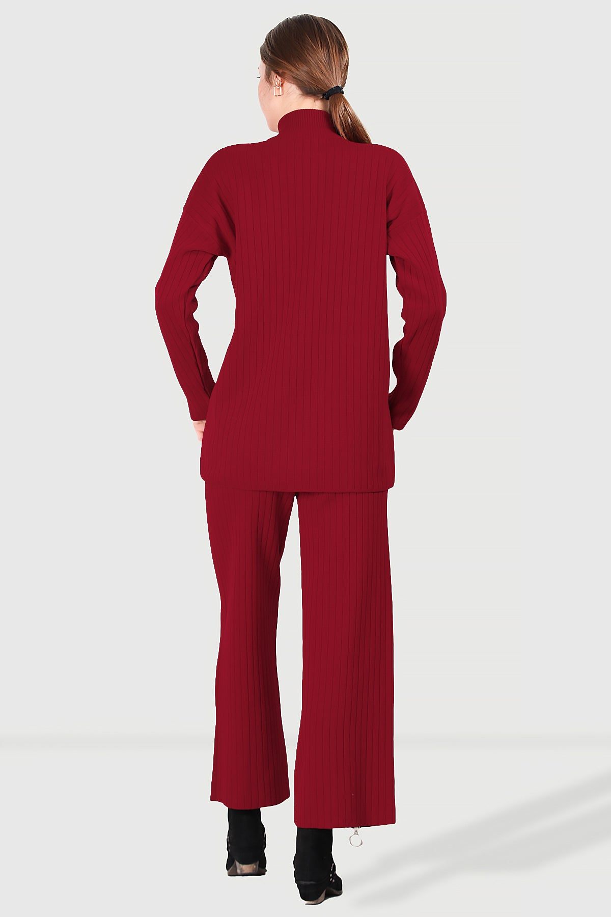 Dames gebreide set rood - NTKM0007K9017KRZ