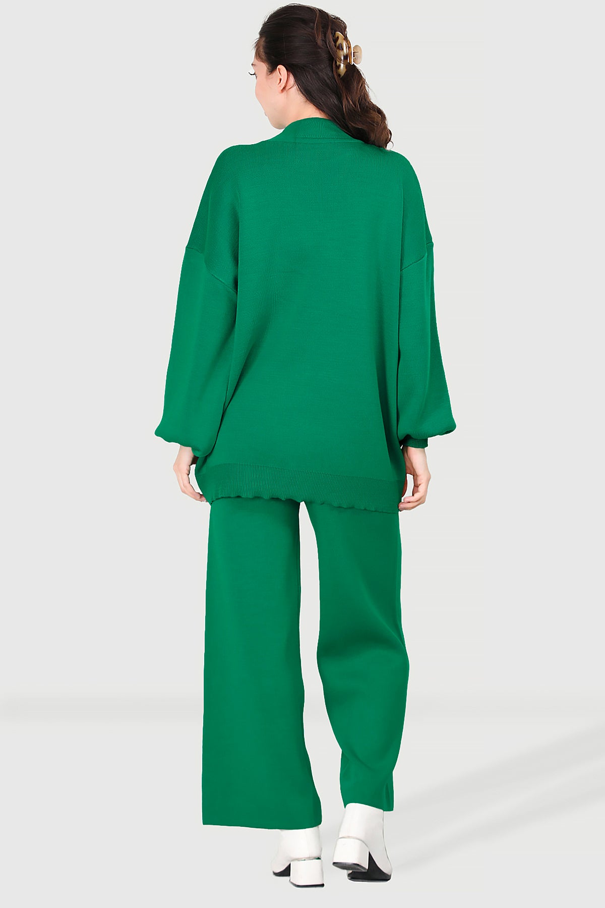 Knitted two-piece in green one size - NTKM0007K0110YŞL