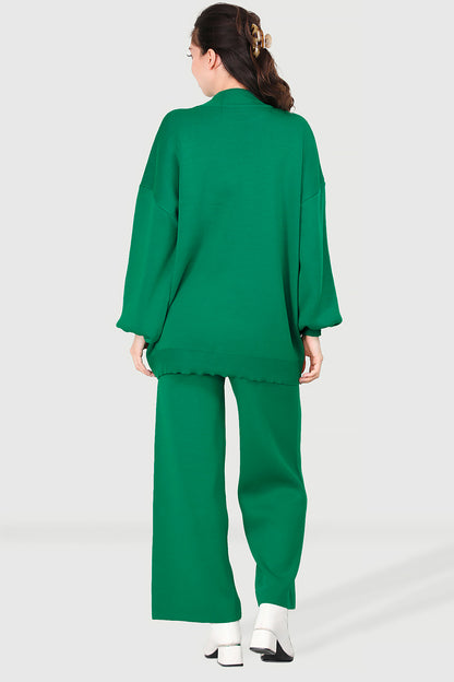 Knitted two-piece in green one size - NTKM0007K0110YŞL