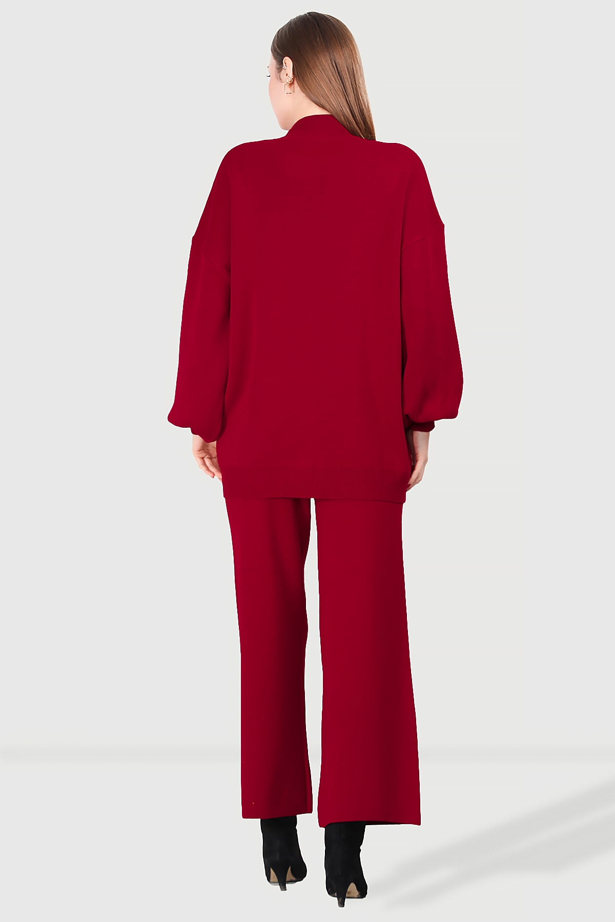 Ladies knitted set red - NTKM0007K0110KRZ