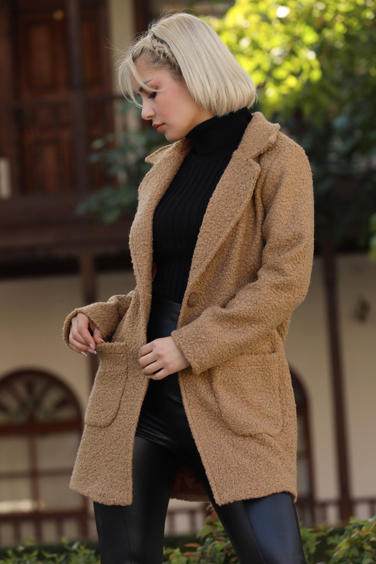 Strickmantel in trendigen Wintermantel für Damen - NKBN0541K3025TBA