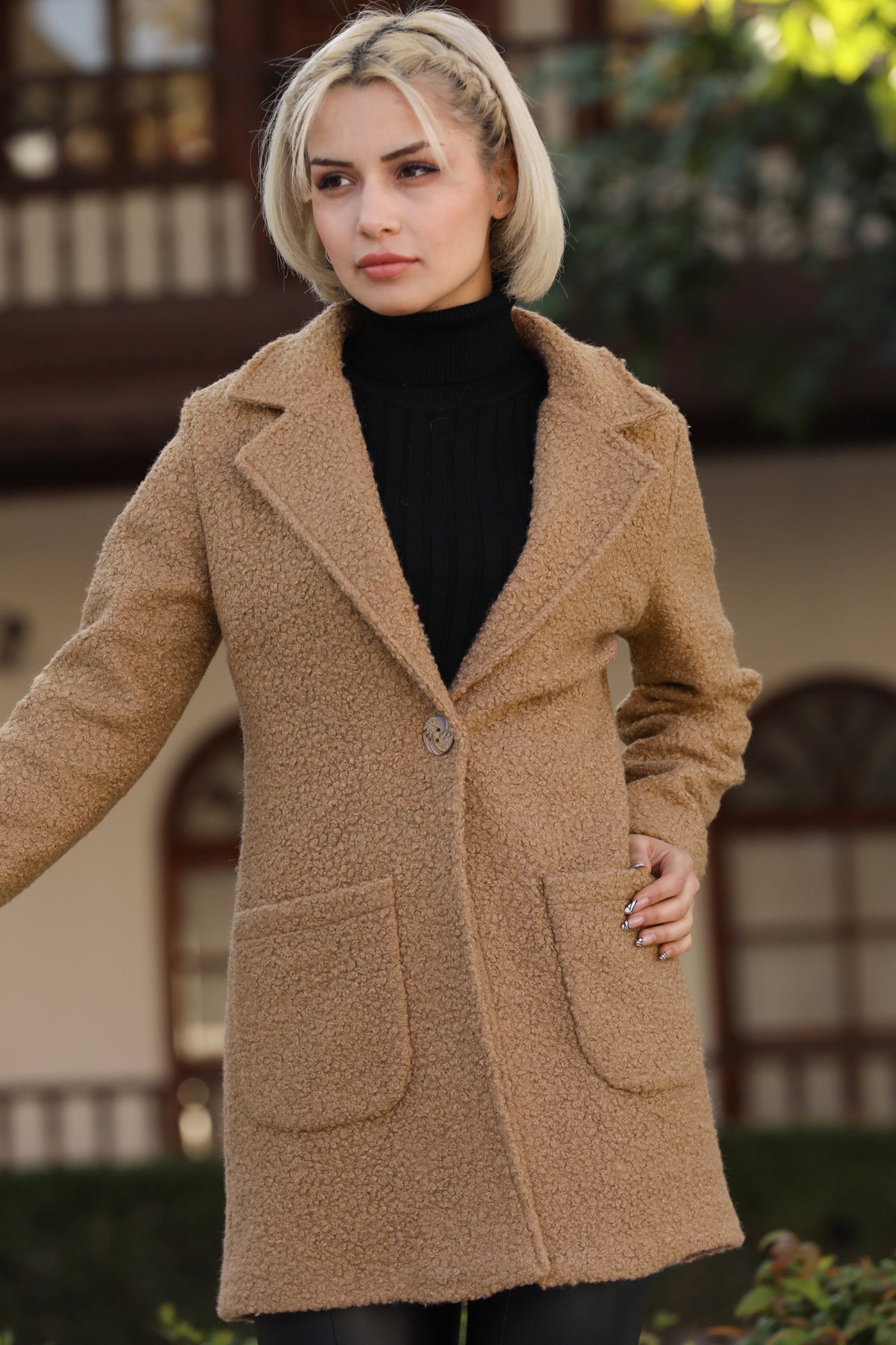 Strickmantel in trendigen Wintermantel für Damen - NKBN0541K3025TBA