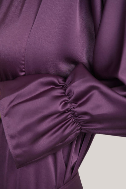 Langes Kleider Abaya Hijab Kleid Damen - NELB0007D7291MOR