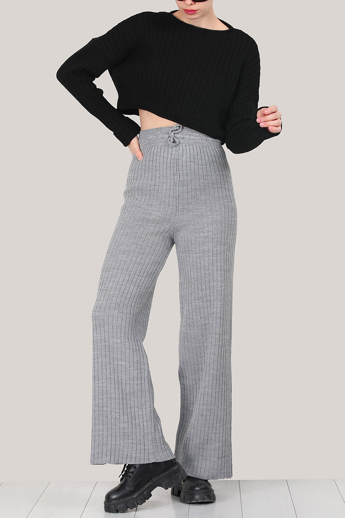 Damenhose mit weiten Beinen Einheitsgröße - NPNT0007D2016GRI