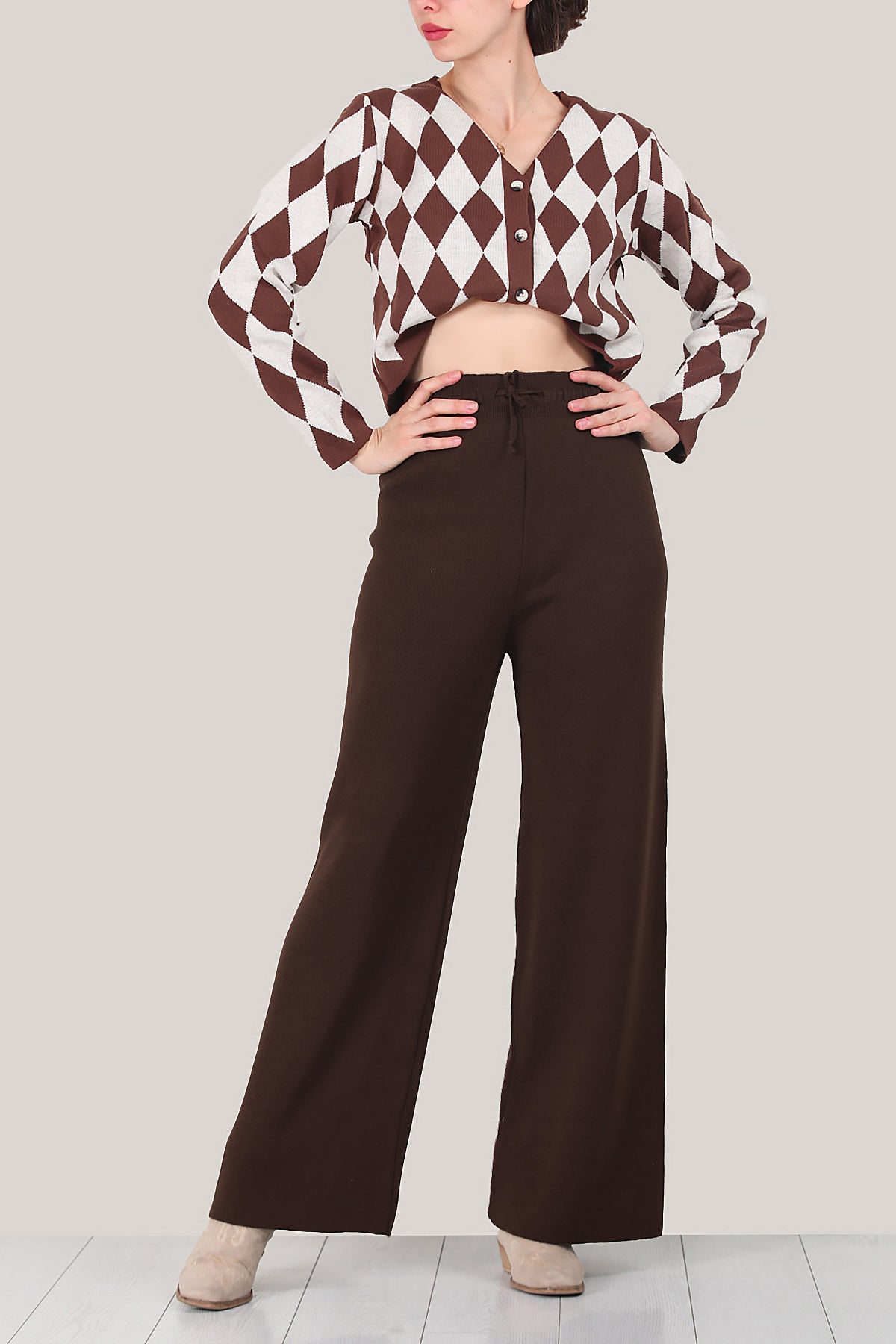 Damesbroek met wijde pijpen, één maat - NPNT0007K2017KHV