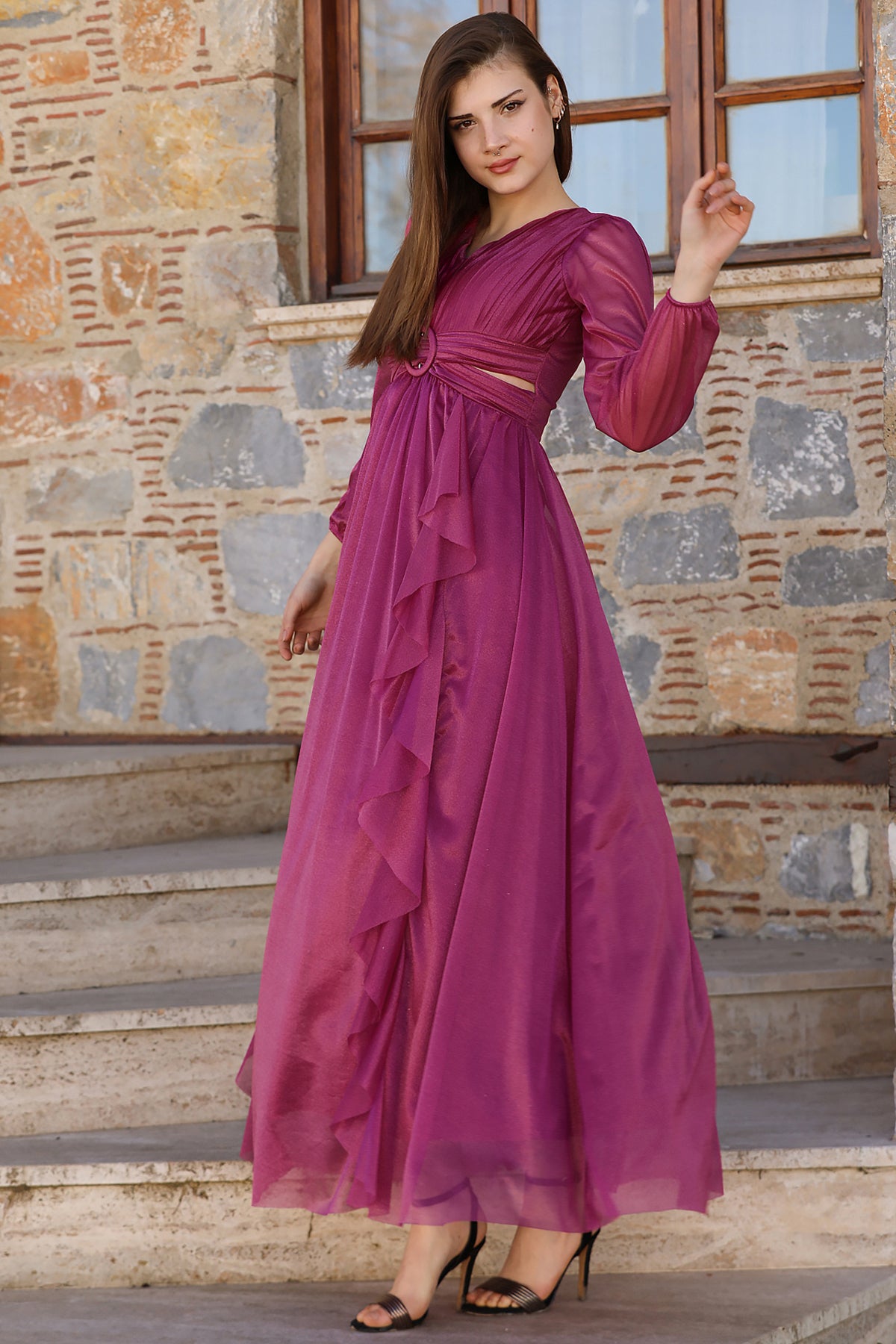 Langes Maxikleid Sommerkleid für Damen - NELB0063D2276FŞY