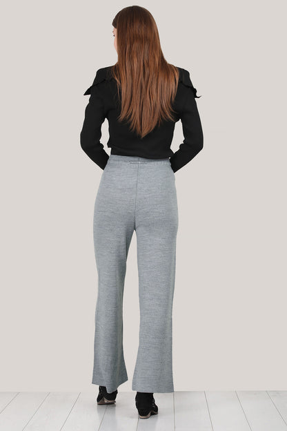 Damesbroek met wijde pijpen, één maat - NPNT0007K2017GRI