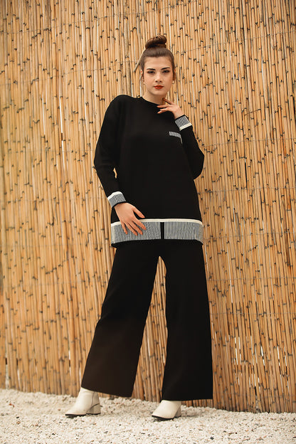 Knitted two-piece in black one size - NTKM0007K9015SYH