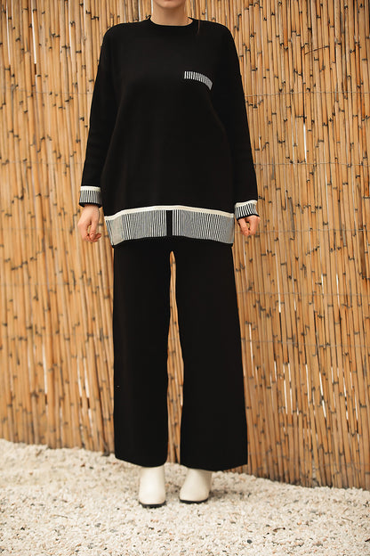 Knitted two-piece in black one size - NTKM0007K9015SYH