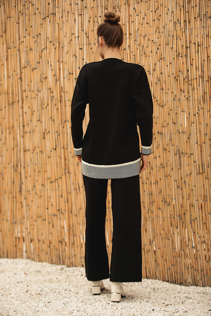 Knitted two-piece in black one size - NTKM0007K9015SYH