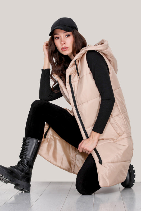 Steppjacke Puffermantel für Damen - NYLK0544D7316BEJ