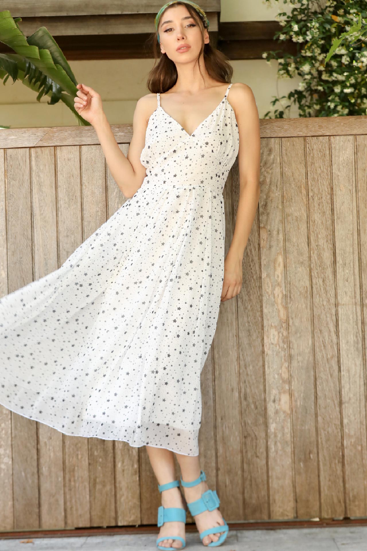 Damen Abendkleid Midikleid Schulterfrei - NELB0063Y2201DS1