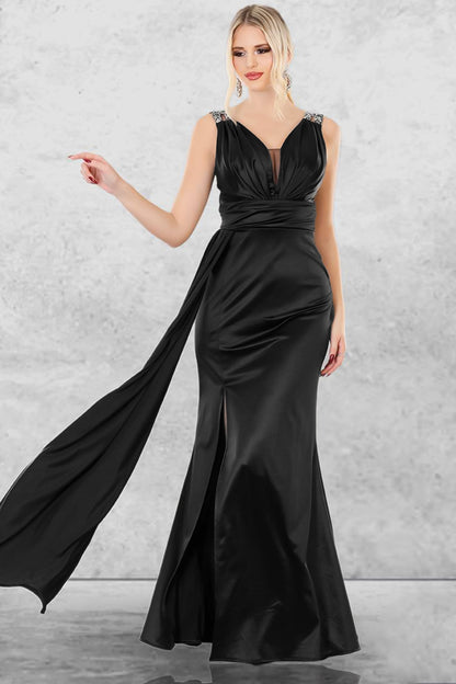 Langes Maxikleid Satin Hochzeitskleid Für Damen - NELB1000D9743SYH