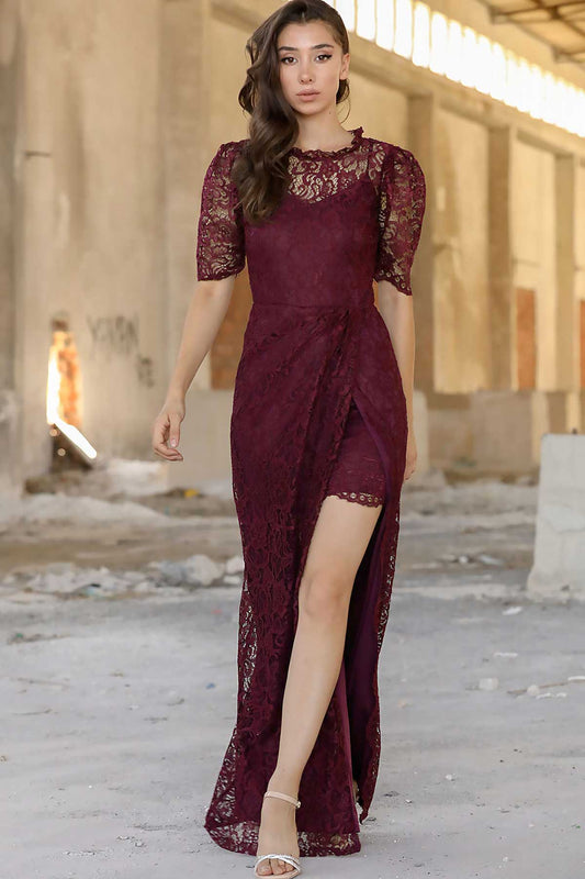 Langes Maxikleid Hochzeitskleid Für Damen - NELB0553D8773MRD