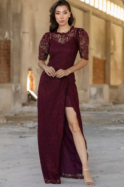 Langes Maxikleid Hochzeitskleid Für Damen - NELB0553D8773MRD