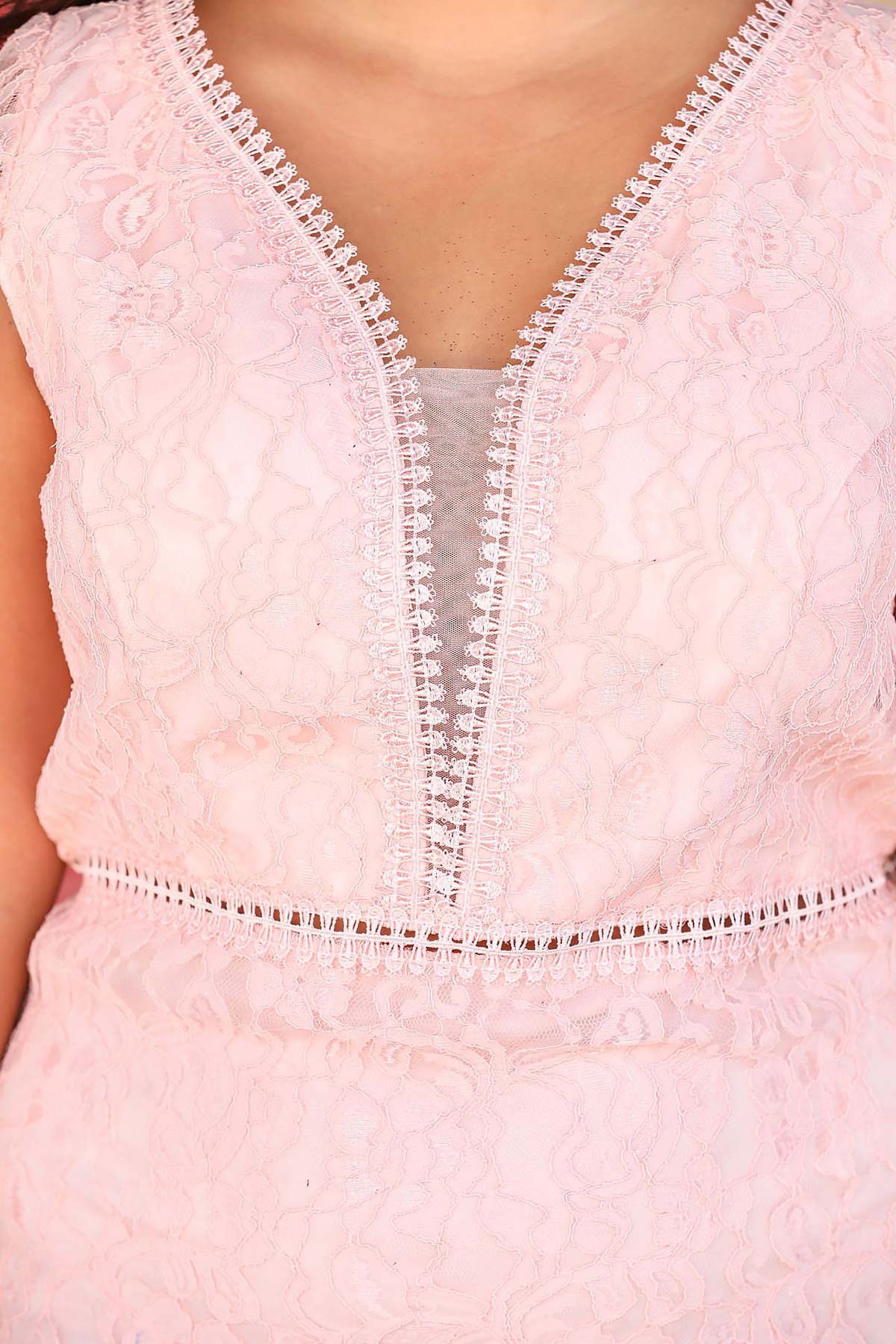 Dames avondjurk midi-jurk voor grote maten - NELB0572D5088PDR