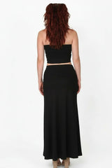 Ensemble Polyemit Jupe Avec Boucle Dorée, Noir