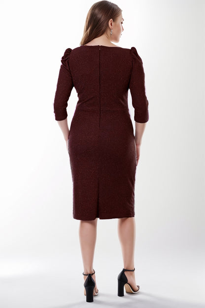 Damen Midikleid Hochzeit für große Größen - NELB1000D8975BRD